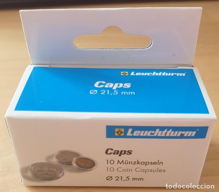 Material numism&aacute;tico: CAJA DE CAPSULAS DE 10 UNIDADES DE 21,5 mm - Foto 1