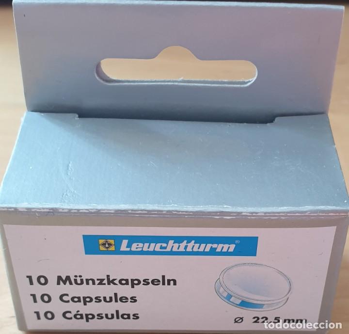Material numism&aacute;tico: CAJA DE CAPSULAS DE 10 UNIDADES DE 22,5 mm - Foto 1