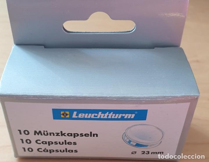 Material numism&aacute;tico: CAJA DE CAPSULAS DE 10 UNIDADES DE 23 mm - Foto 1