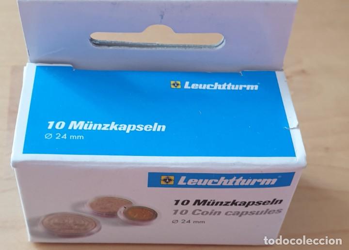 Material numism&aacute;tico: CAJA DE CAPSULAS DE 10 UNIDADES DE 24 mm - Foto 1