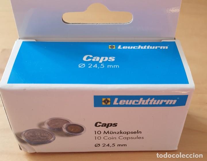 Material numism&aacute;tico: CAJA DE CAPSULAS DE 10 UNIDADES DE 24,5 mm - Foto 1