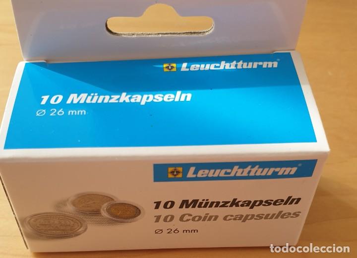 Material numism&aacute;tico: CAJA DE CAPSULAS DE 10 UNIDADES DE 26 mm - Foto 1