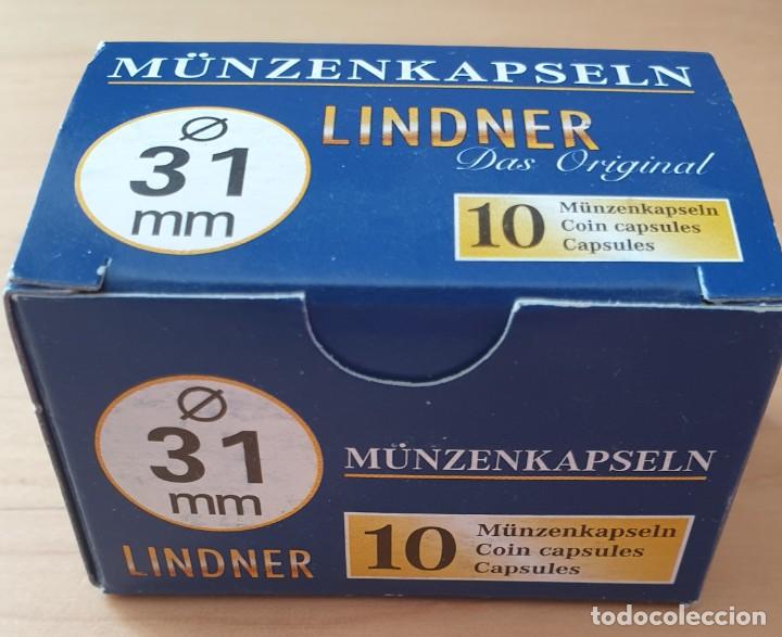 Material numism&aacute;tico: CAJA DE CAPSULAS DE 10 UNIDADES DE 31 mm - Foto 1