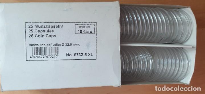 Material numism&aacute;tico: CAJA DE CAPSULAS DE 25 UNIDADES DE 32,5 mm - Foto 1