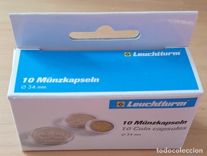 Material numism&aacute;tico: CAJA DE CAPSULAS DE 10 UNIDADES DE 34 mm - Foto 1
