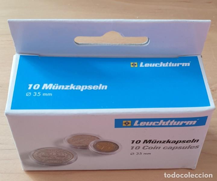 Material numism&aacute;tico: CAJA DE CAPSULAS DE 10 UNIDADES DE 35 mm - Foto 1