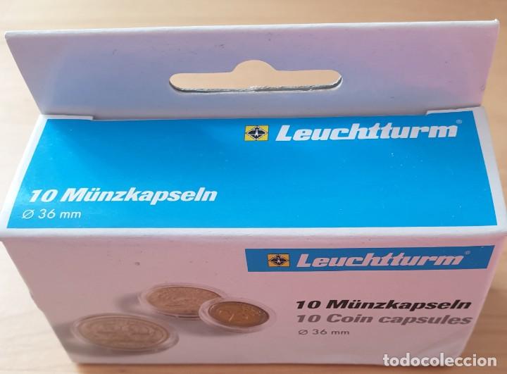Material numism&aacute;tico: CAJA DE CAPSULAS DE 10 UNIDADES DE 36 mm - Foto 1