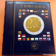 Material numismático: ALBÚM LEUCHTTURN - MONEDAS EURO - CON CAJETIN Y 8 HOJAS - VER FOTOS. Lote 300854113