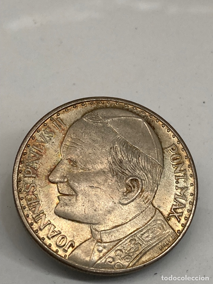 Material numism&aacute;tico: Moneda de Viaje del Papa a Espa&ntilde;a - Foto 2