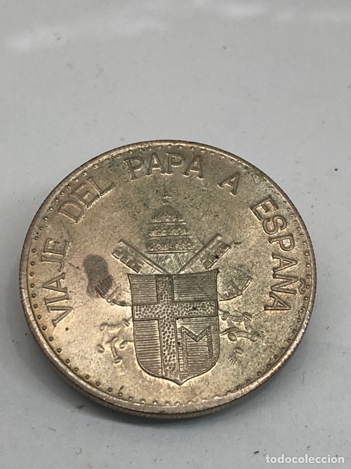 Material numism&aacute;tico: Moneda de Viaje del Papa a Espa&ntilde;a - Foto 1