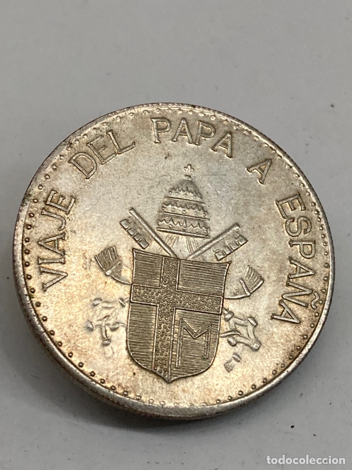 Material numism&aacute;tico: Moneda viaje del papa a Espa&ntilde;a - Foto 1
