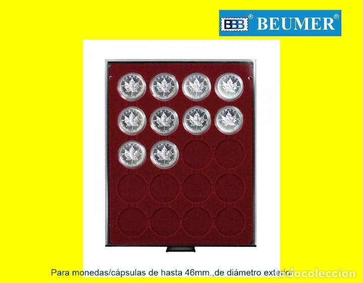 Materiale numismatico: Bandeja Lindner de 20 Divisiones redondas, para monedas y/&oacute; c&aacute;psulas de hasta 46mm.,di&aacute;metro.