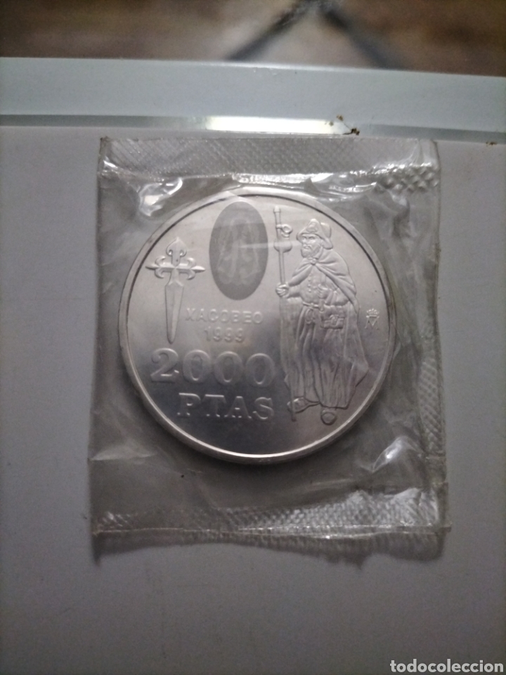 Material numism&aacute;tico: Moneda 2000 pesetas de plata 1999 xacobeo - Foto 1