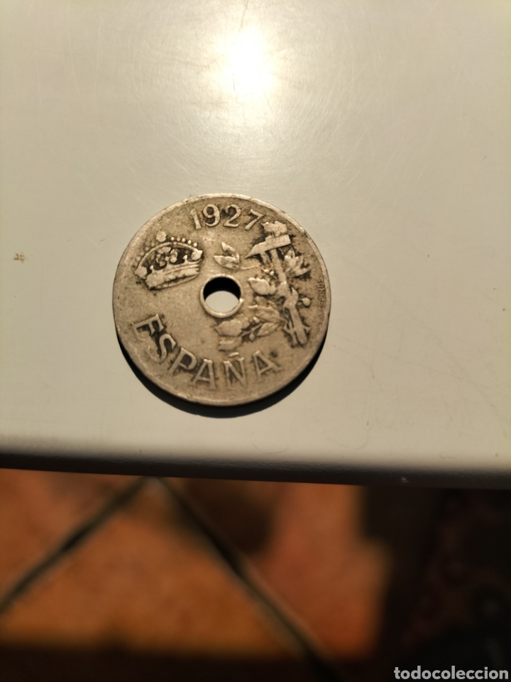 Material numism&aacute;tico: Moneda 25 c&eacute;ntimos Espa&ntilde;a 1927 - Foto 2