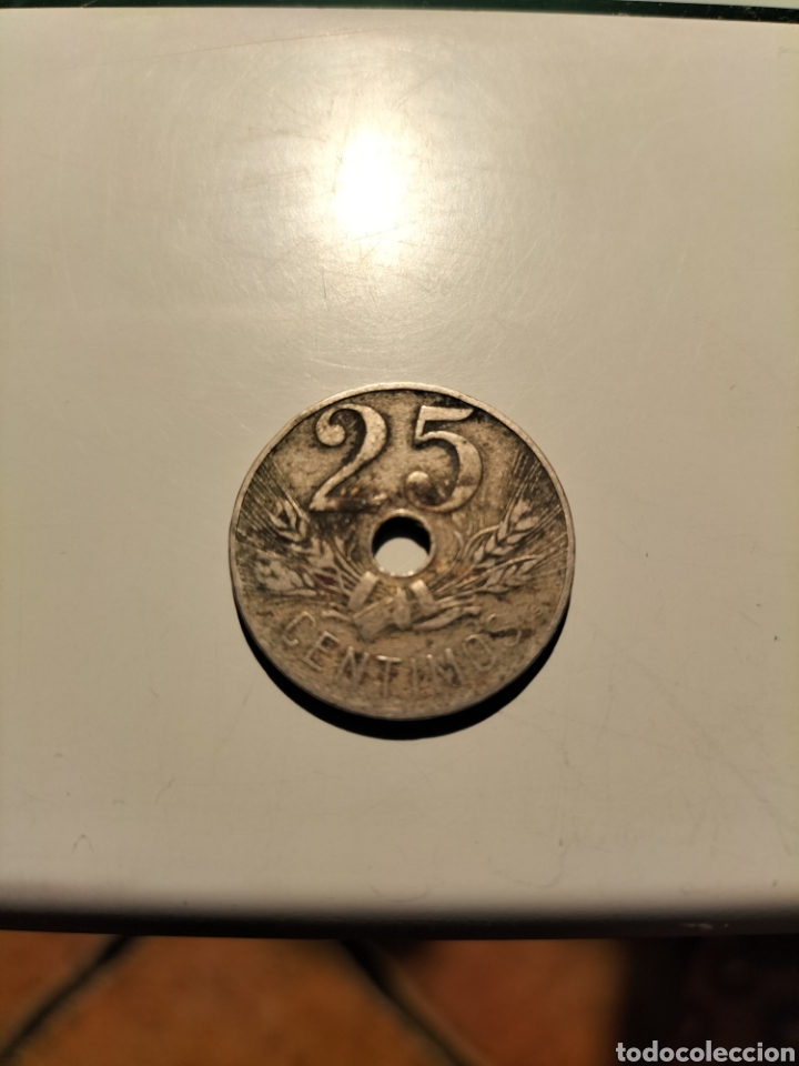 Material numism&aacute;tico: Moneda 25 c&eacute;ntimos Espa&ntilde;a 1927 - Foto 1