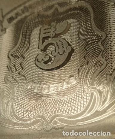 Material numism&aacute;tico: BILLETE ORO 5 CINCO PESETAS 1935 - Foto 3