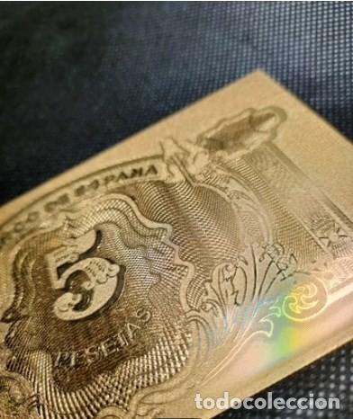 Material numism&aacute;tico: BILLETE ORO 5 CINCO PESETAS 1935 - Foto 9