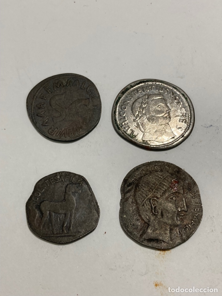 Material numism&aacute;tico: 4 monedas coleccionistas Col.tesafilm reproducciones