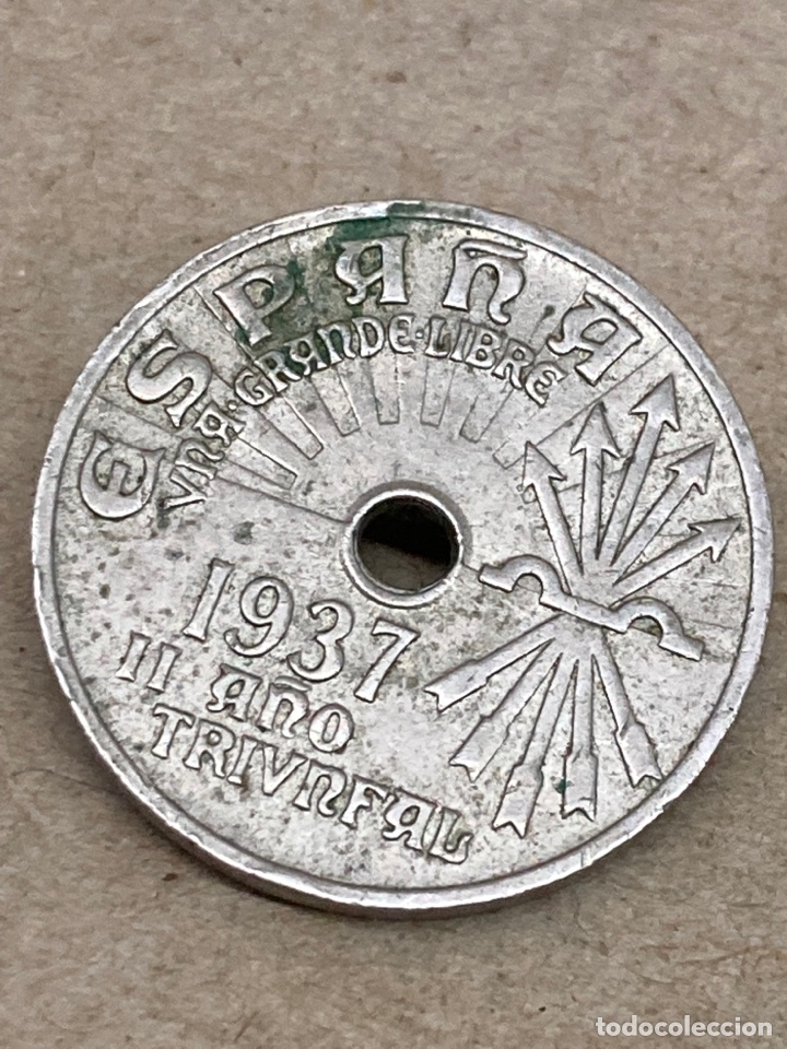 Material numism&aacute;tico: Moneda 25centimos 1937 - Foto 1