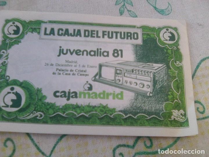 Material numism&aacute;tico: Juvenalia 81 - flyer promo Cajamadrid - La caja del futuro 1981