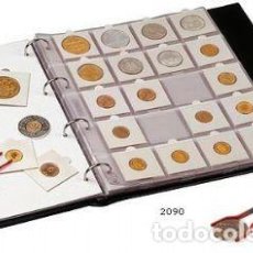 Material numismático: ÁLBUM CON 10 FUNDAS PARA 20 CARTONES DE MONEDAS POR FUNDA. Lote 364266966