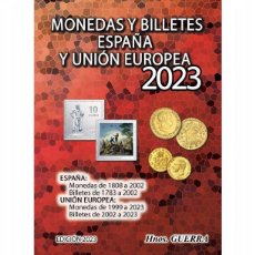 Material numismático: CATÁLOGO GUERRA DE MONEDAS Y BILLETES ESPAÑOLES Y DE LA UNIÓN EUROPEA. EDICIÓN 2022. A COLOR.. Lote 364803126