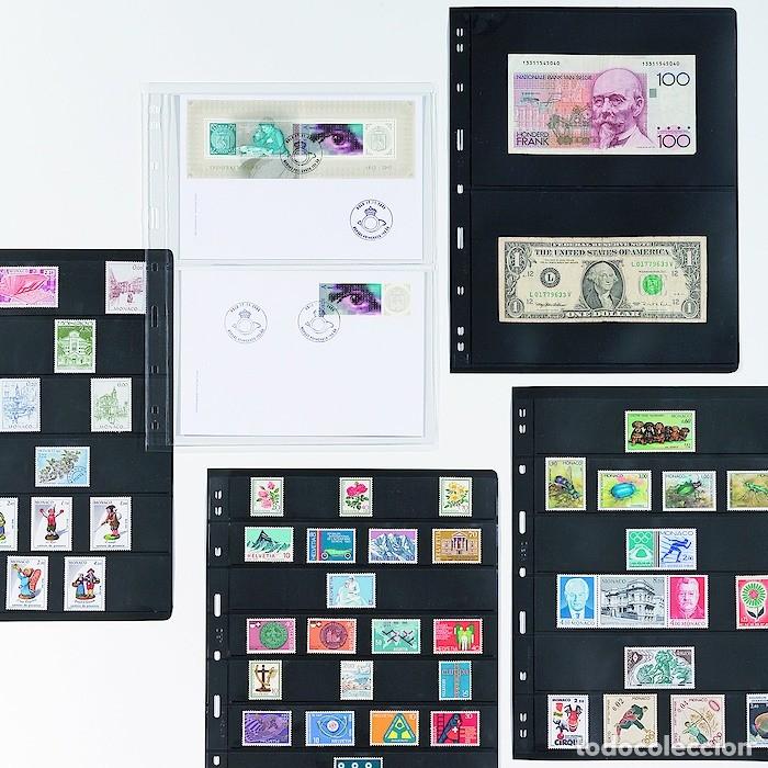 Mat&eacute;riel numismatique: Hojas VARIO 4 C Transparentes 216x280mm. Paquete 5 Unidades.