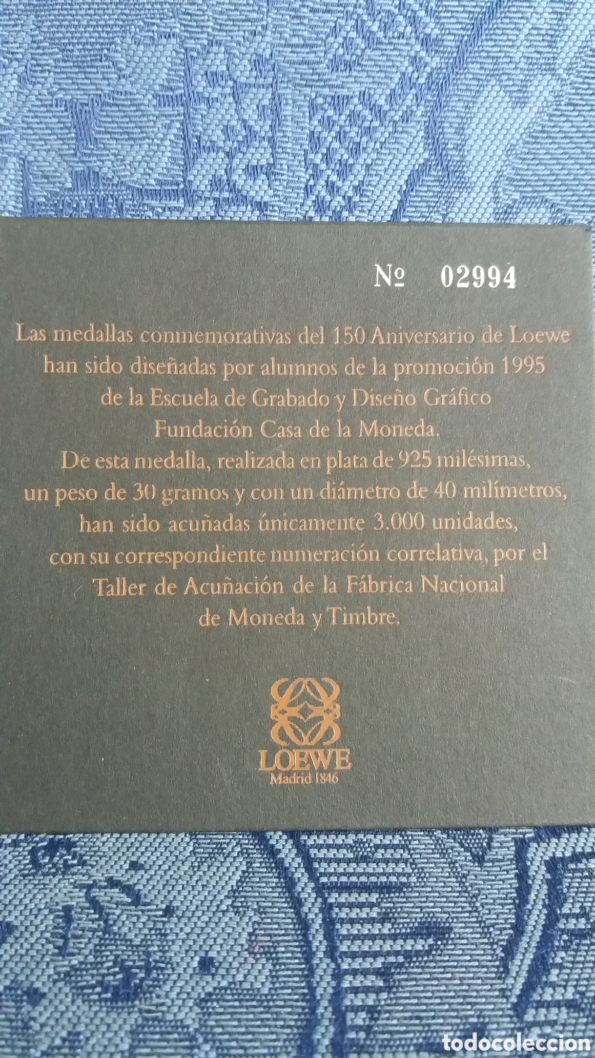 Material numism&aacute;tico: MEDALLA CONMEMORATIVA LOEWE - Foto 5