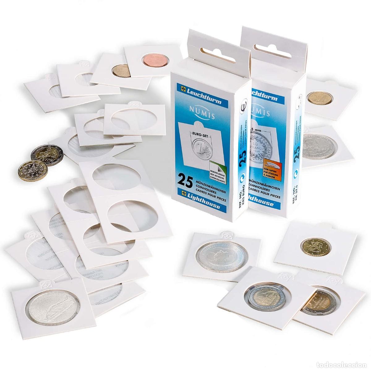 Materiale numismatico: Leuchtturm - Cartones para monedas 37.50 mm autoadhesivos - 1000 unidades