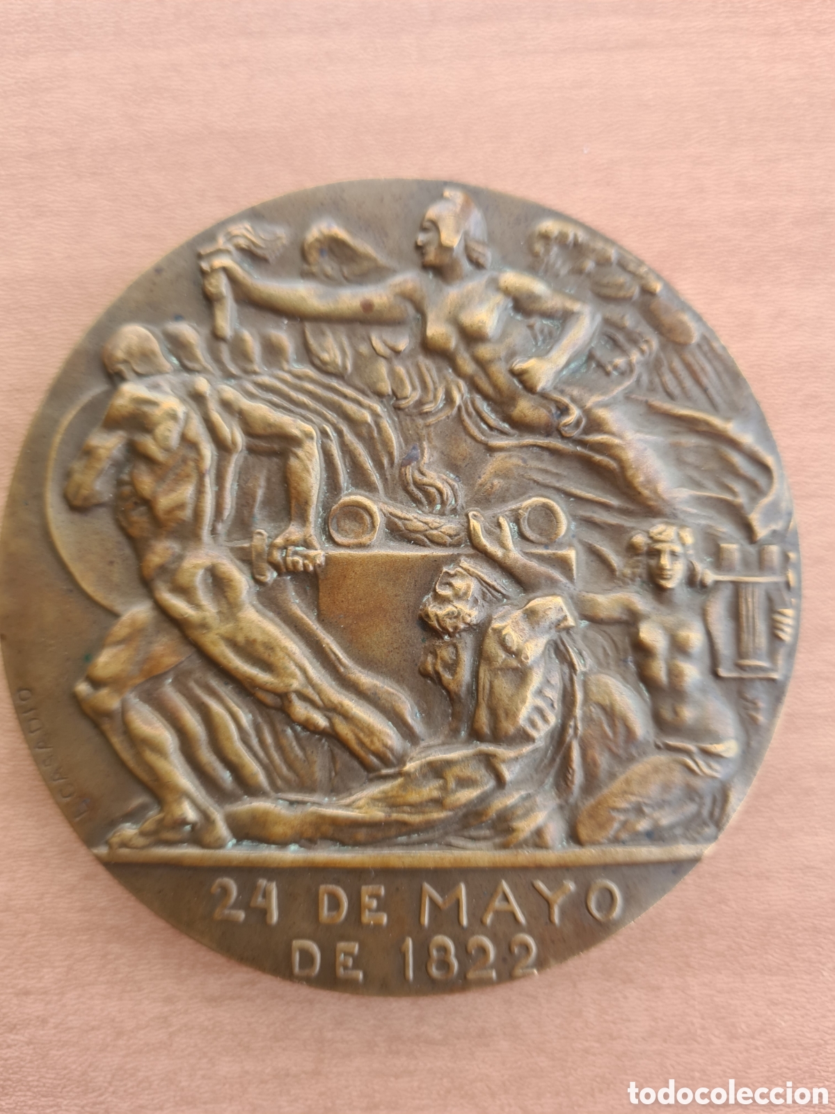 Material numism&aacute;tico: Medalla Ecuador Centenario Batalla de Pichincha - Foto 2