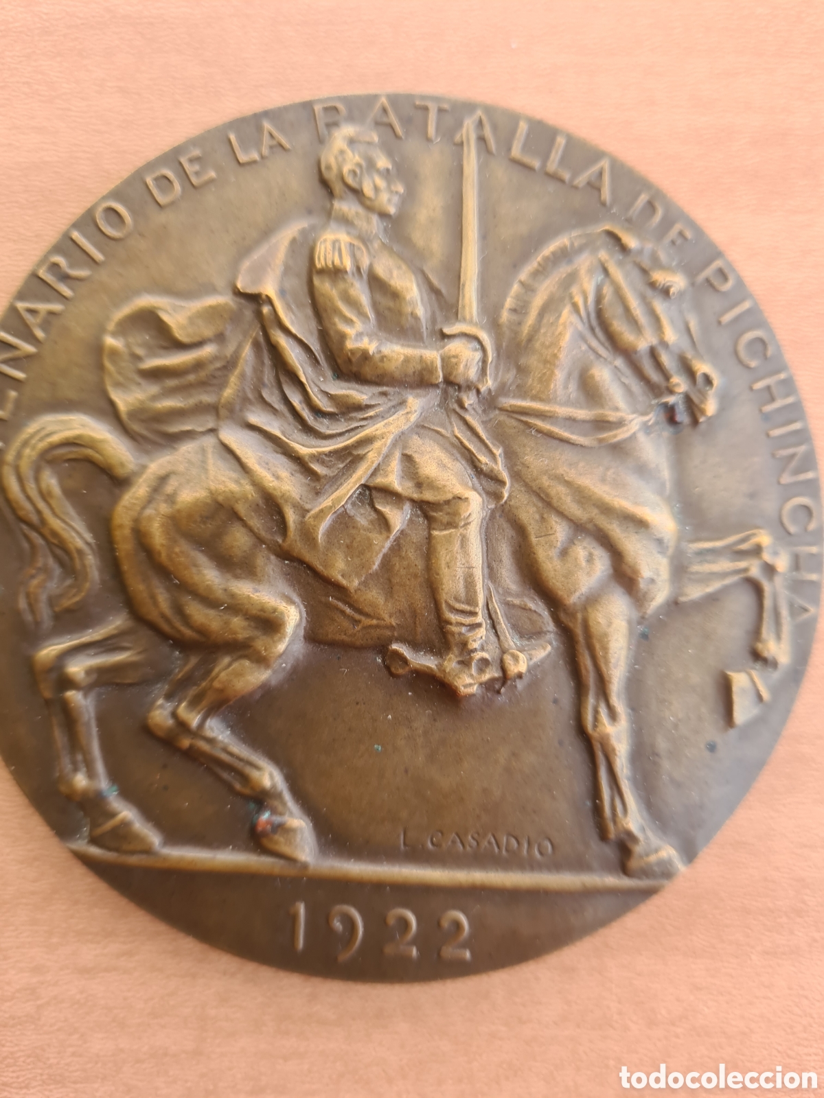 Material numism&aacute;tico: Medalla Ecuador Centenario Batalla de Pichincha - Foto 1