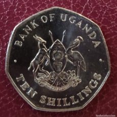 Material numismático: MONEDA TEN SHILLINGS. BANK OF UGANDA 1987. Lote 402366009