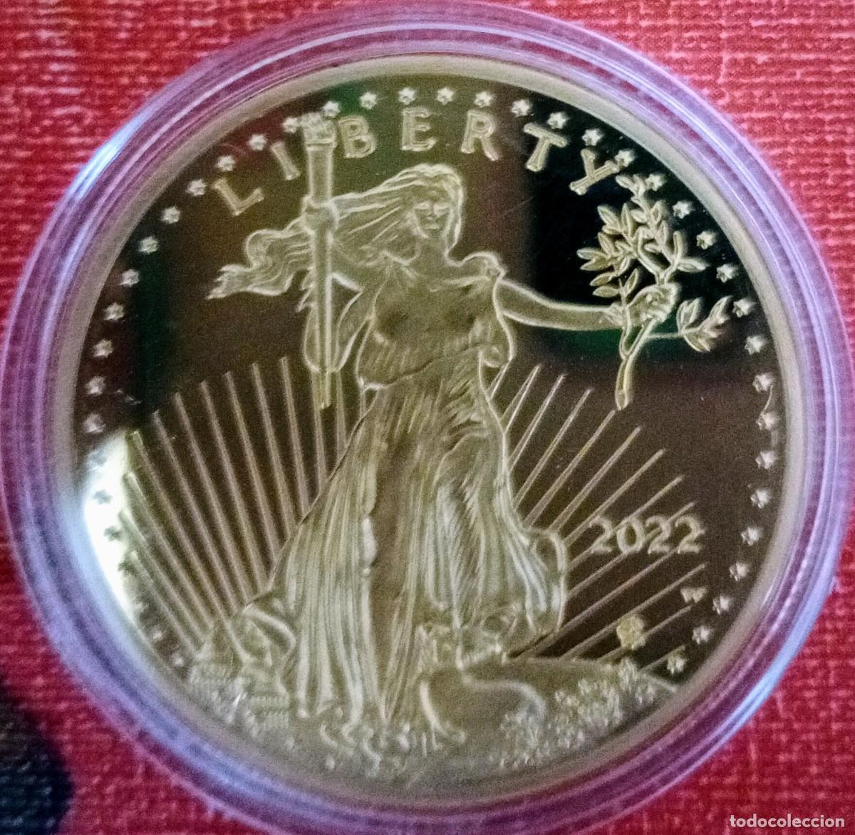Material numism&aacute;tico: American silverchapada en oro a&ntilde;o 2022 - Foto 1