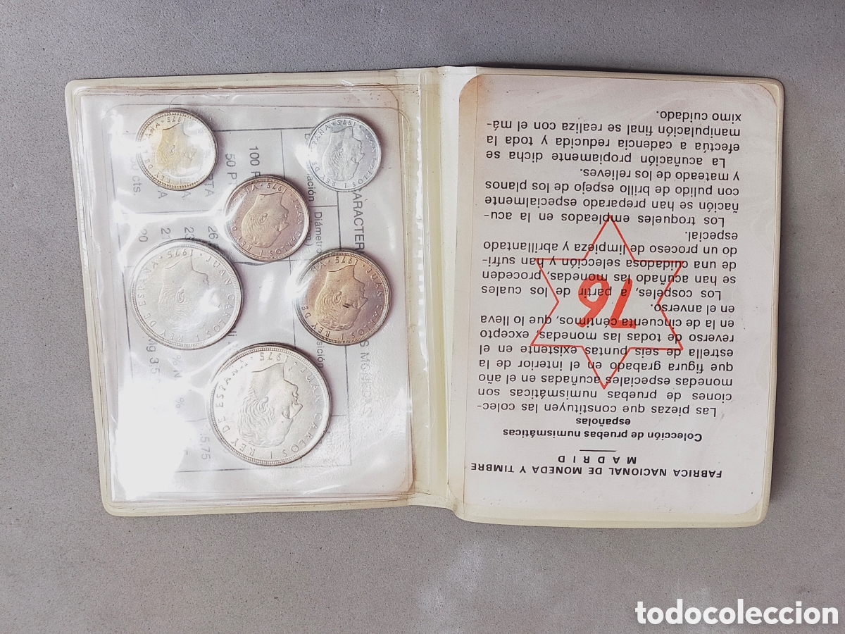 Material numism&aacute;tico: CARTERA DE MONEDAS FNMT 1976 PRUEBAS NUMISMATICAS - Foto 2