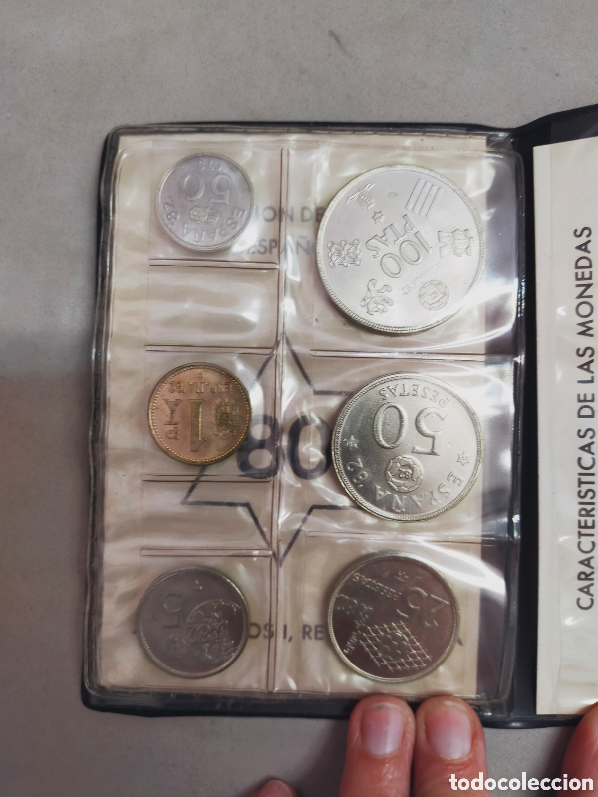 Material numism&aacute;tico: CARTERA DE MONEDAS MUNDIAL 82. MONEDAS ESPA&Ntilde;OLAS. - Foto 4