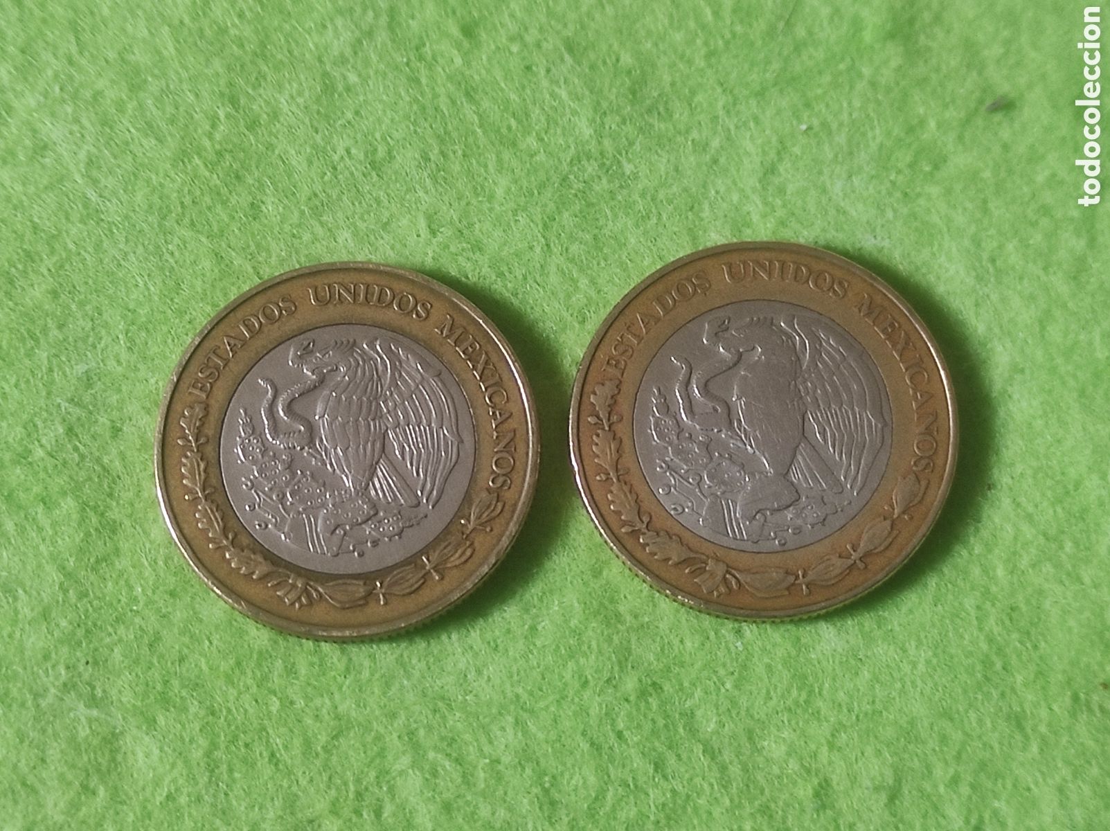 Material numism&aacute;tico: 2 monedas diez pesos mexicanos - Foto 3