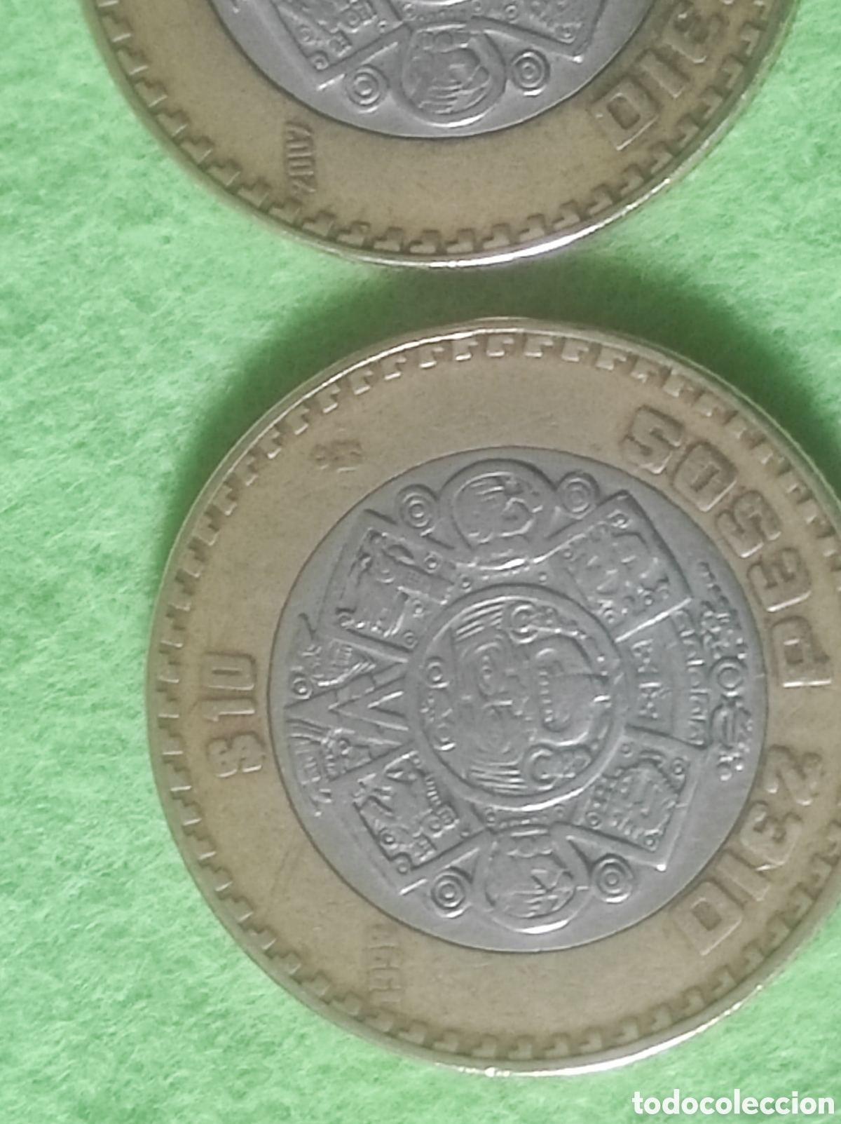 Material numism&aacute;tico: 2 monedas diez pesos mexicanos - Foto 8