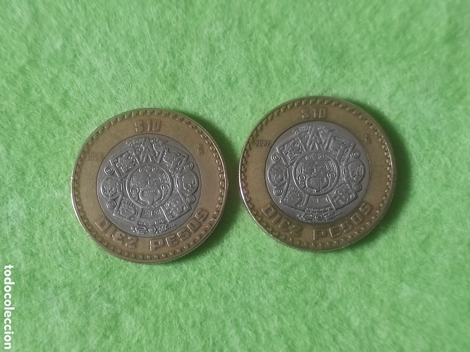 Material numism&aacute;tico: 2 monedas diez pesos mexicanos - Foto 9