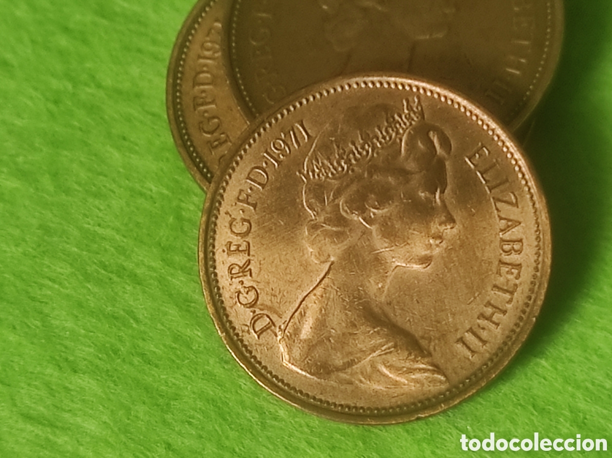Numismatisches Material: Moneda2new pence 1971