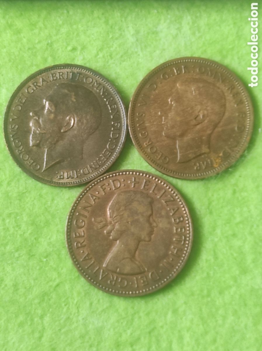 Material numism&aacute;tico: Moneda antiguas half Penny