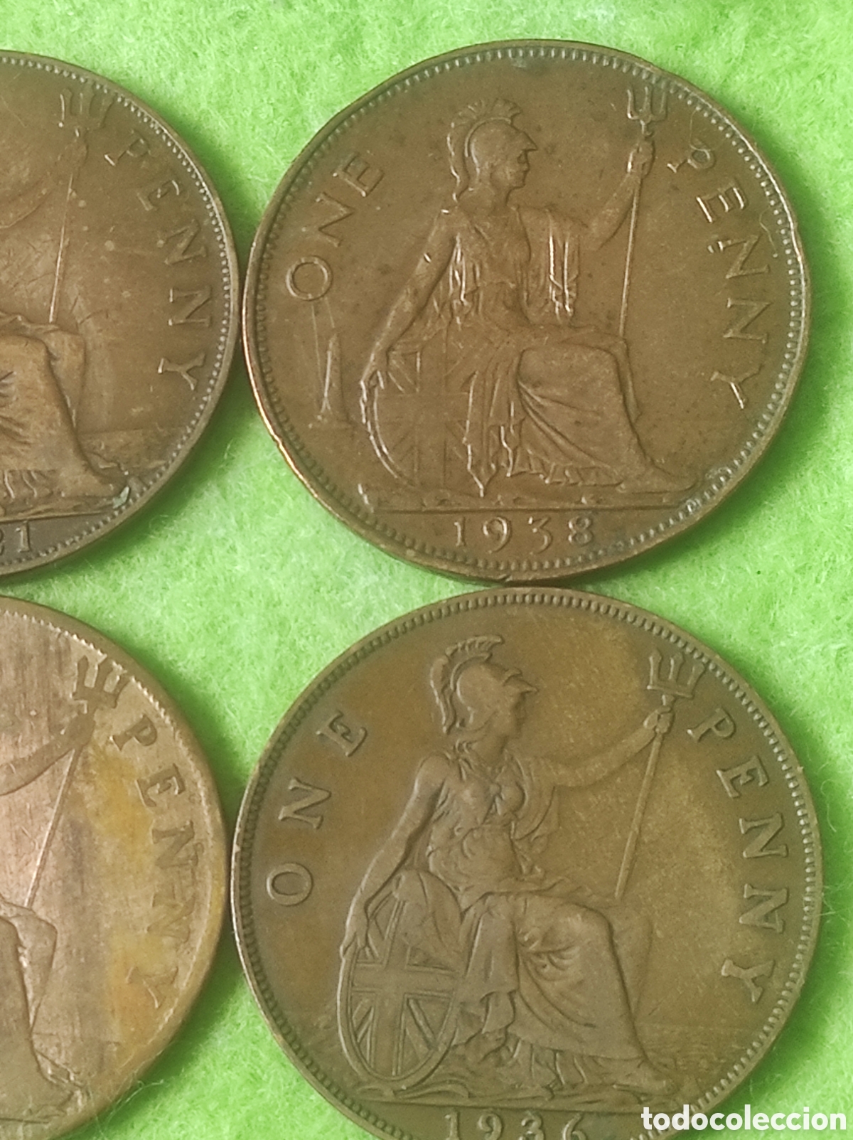 Material numism&aacute;tico: Monedas antiguas one Penny - Foto 2
