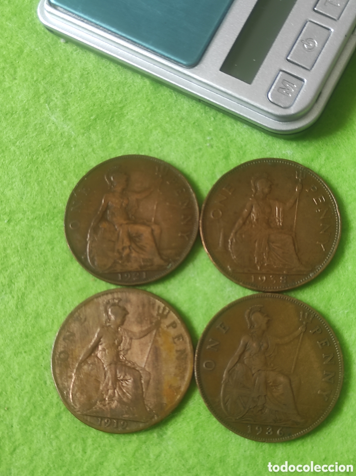 Material numism&aacute;tico: Monedas antiguas one Penny - Foto 4