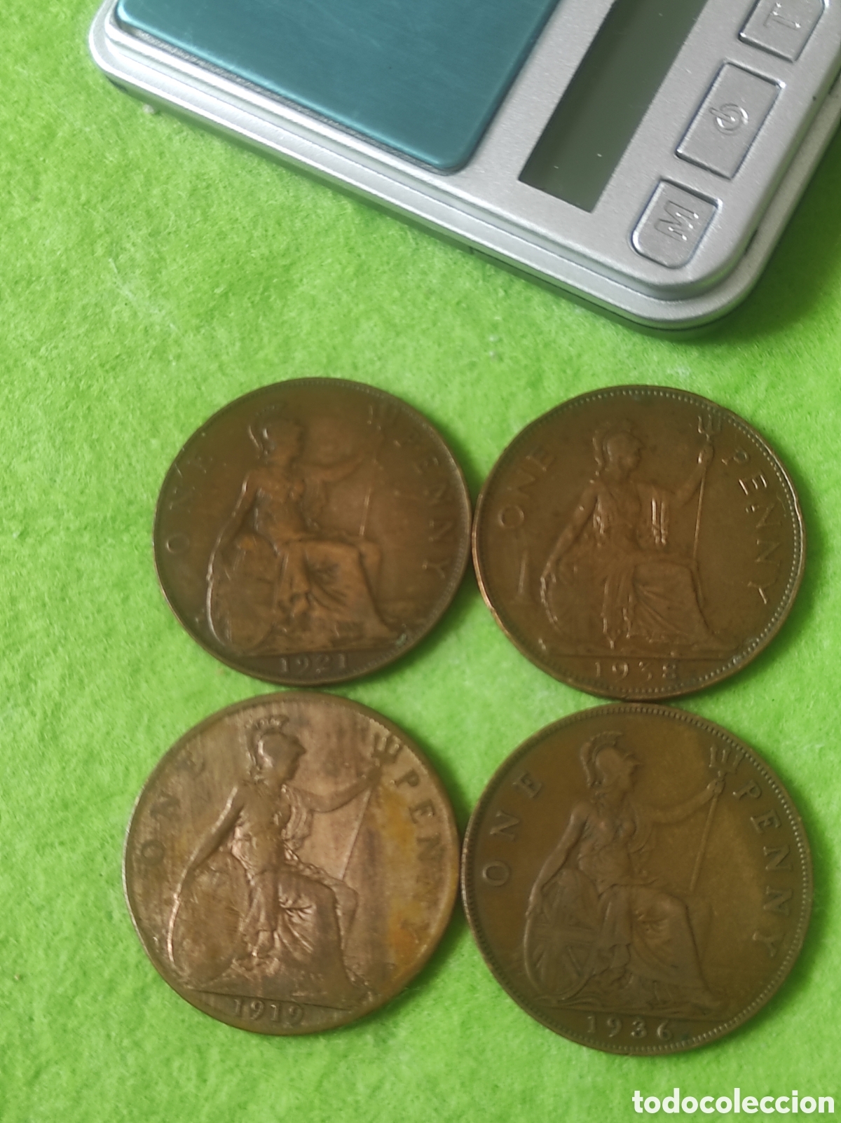 Material numism&aacute;tico: Monedas antiguas one Penny - Foto 6