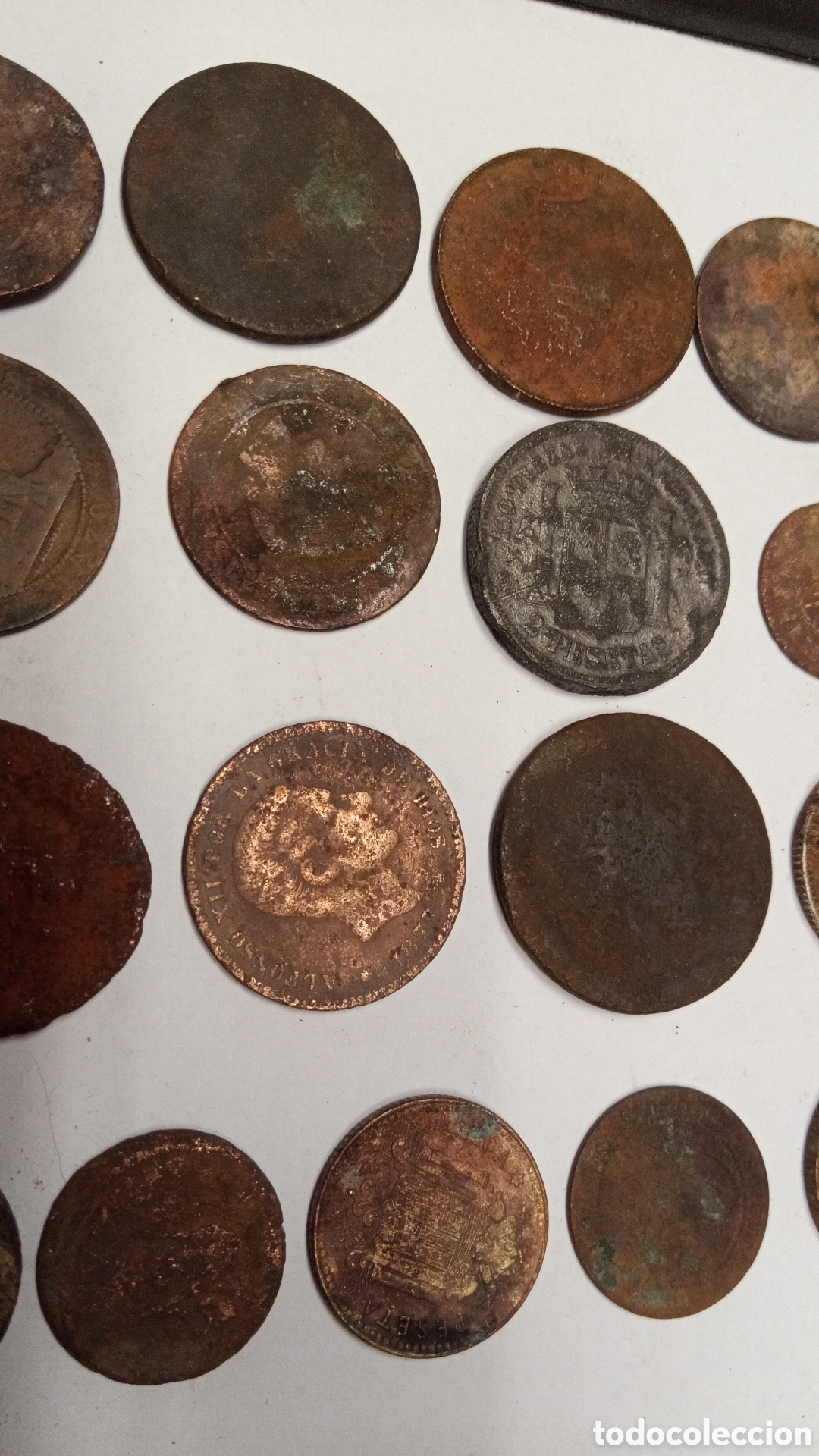 Material numism&aacute;tico: lote 21 monedas antiguas - Foto 8