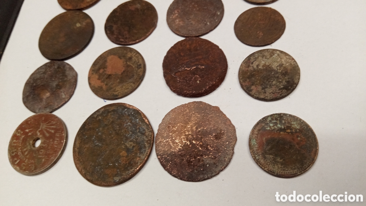 Material numism&aacute;tico: lote 21 monedas antiguas - Foto 16