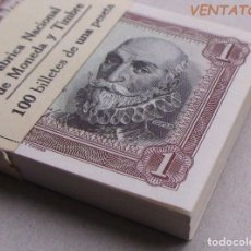 Material numismático: FAJO O TACO DE 100 BILLETES DE 1 PESETA AÑO 1953 AUTENTICOS CON LA FRANJA DE LA CASA MONEDA Y TIMBRE