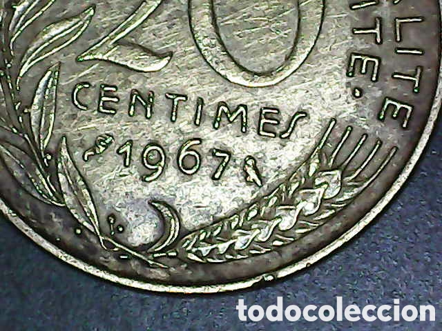 Material numism&aacute;tico: Moneda 20 c&eacute;ntimos Francia1967 - Foto 3