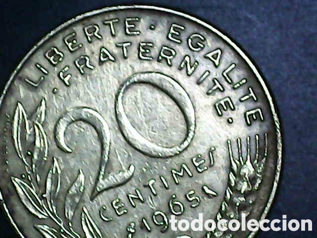 Material numism&aacute;tico: Moneda 20 c&eacute;ntimos Francia 1965 - Foto 4
