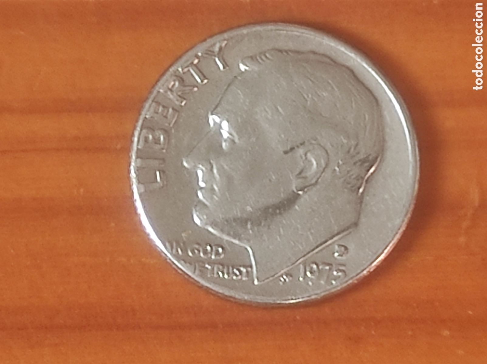 Material numism&aacute;tico: Moneda One dime 1975 d superpuesta - Foto 1