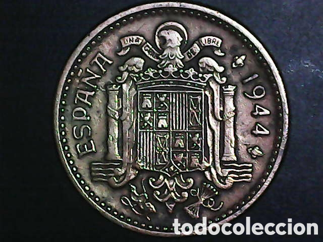 Material numism&aacute;tico: Una peseta caudillo 1944 - Foto 2